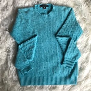 Ralph Lauren Cashmere Sweater Turquoise Blue Sz M